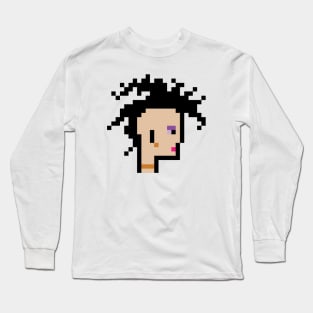 Pixel Art Mohawk Rebel: A ToolCrypto NFT Design / ToolCrypto #2 Long Sleeve T-Shirt